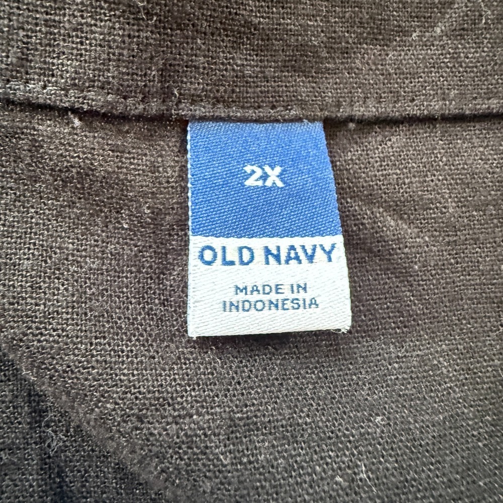 NWT Womens Size 2X Old Navy Black‎ Tank Top linen blend square neck - Picture 5 of 11